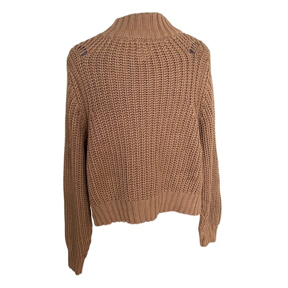 Chunky Knit Camel Sweater DRA Los Angeles Womens Pullover Medium Cotton/Acrylic - Picture 3 of 5